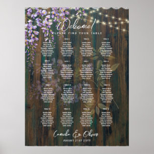 16 Tabelle Rustikale WISTERIA Spitzen SITZENTRALE  Poster