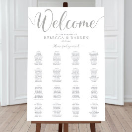16 Table Silver Seating Chart Poster
