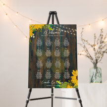 16 Table Tournesols rustiques GRAPHIQUE DE SIÈGE