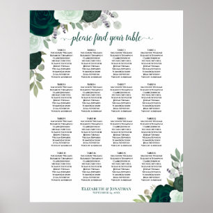 16 Tableau Émeraude Boho Mariage floral