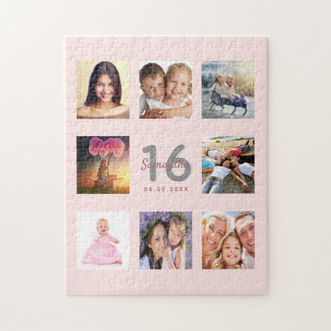 16 th birthday custom foto rose gold blush pink (Vertikal)