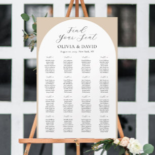 16 Tische Beige Arch Finden Sie Ihre Sitzkarte Poster