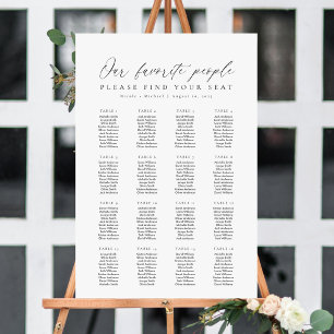 16 Tische Der Sitzplan unserer Lieblingsleute Poster