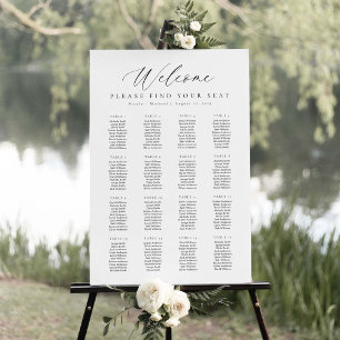 16 Tische Willkommensschild Sitzplan Poster