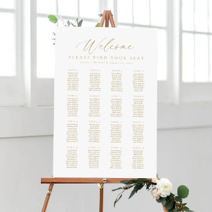 16 Tische Willkommensschild Sitzplan Poster