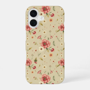 16 Vintage Floral iPhone & coque ipad en beige