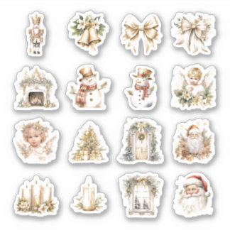 16 Weihnachts Vinyl Stickers nach Maß geschnitten Aufkleber