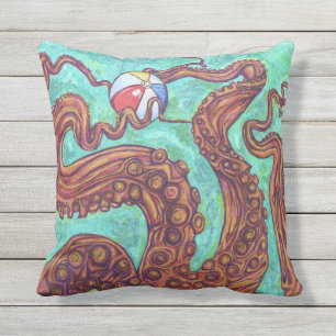 16 x 16 Außenbereich Kraken Beach Throw Kissen