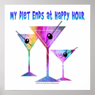 16" X 16" POSTER - MEINE DIET ENDET IN DER GLÜCKSS