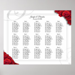 16 x 20 Rote Rosen Sitzplan Poster