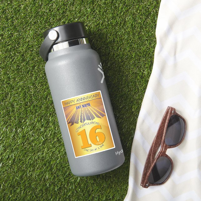 16 Year | Golden Ray 12 Step CUSTOM NAME Aufkleber (HydroFlask Insitu)