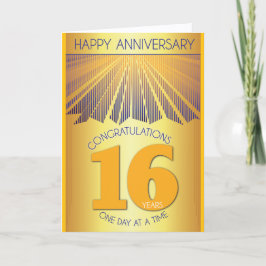 16 Year Sober Anniversary | Golden Ray 12 Step  Karte