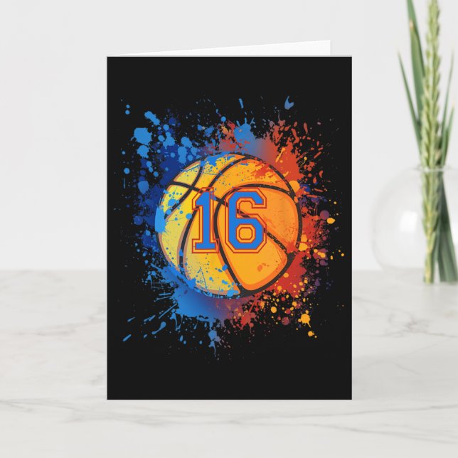 16 Years Old 16th Birthday Sketll Gift For Boys Pa Karte (Vorderseite)