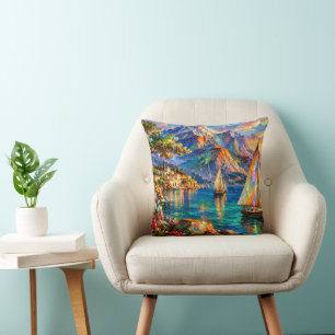 16" Zierkissen, Coussin décoratif Malerei Kunst Kissen