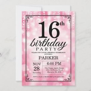 16e anniversaire Invitation Parties scintillant ro