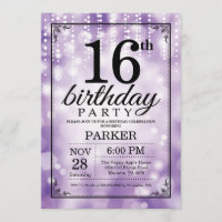 16e anniversaire Invitation Parties scintillant vi