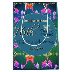 16e Mariage, sac cadeau à fleur Statice