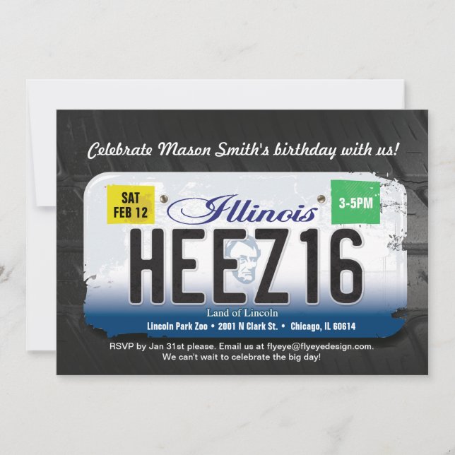 16ème invitation de permis de l'Illinois de (Devant)