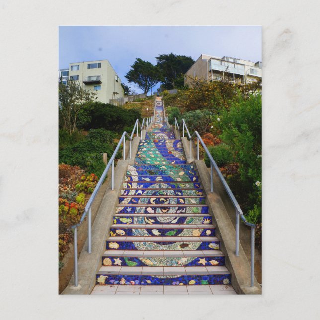 16th Avenue Tiled Steps #6-1 Postkarte (Vorderseite)