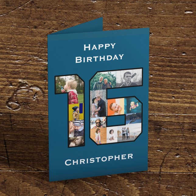 16th Birthday Photo Card Karte (Von Creator hochgeladen)