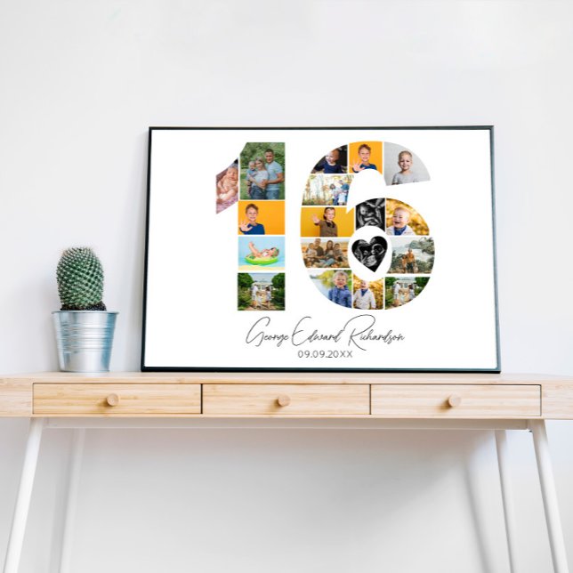 16th Birthday Photo Collage Poster Keepsake (Von Creator hochgeladen)