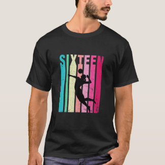 16th Birthday Retro Volleyball Lovers 16 Years Old T-Shirt
