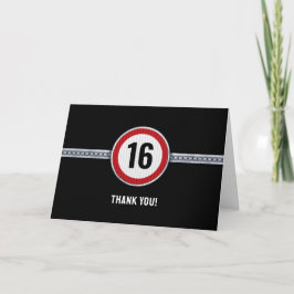 16th Birthday Speed Limit Dankeskarte