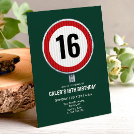 16th Birthday Speed Limit Sign - ANY AGE Einladung