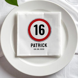 16th Birthday Speed Limit Sign - ANY AGE Serviette