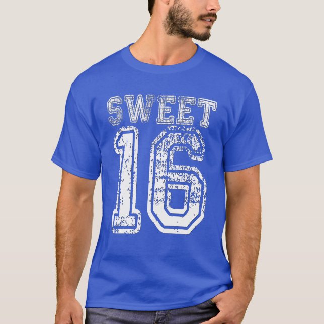 16Th Birthday Sweet Sixn 16 Girls Varsity Grunge T-Shirt (Vorderseite)