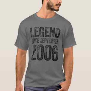 16th birthday Tee September Born 16 Years Legend S