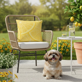 16x16 Yellow Meyer Lemon Imprimer Coussin extérieu