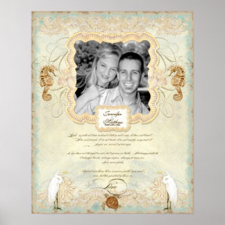 16x20 Hochzeitfotografie Liebe Chap Beach Seashore Poster