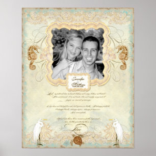 16x20 Hochzeitsfotografie Liebeskapitel Strand Mee Poster