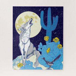 16x20 Howling Coyote Puzzle für Colorblinde