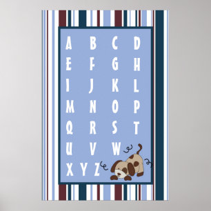 16x24 Kinderzimmer Art ABC Chart Lil League Welpen Poster