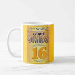 16Year Sober Anniversary | Golden Ray 12 Step Kaffeetasse