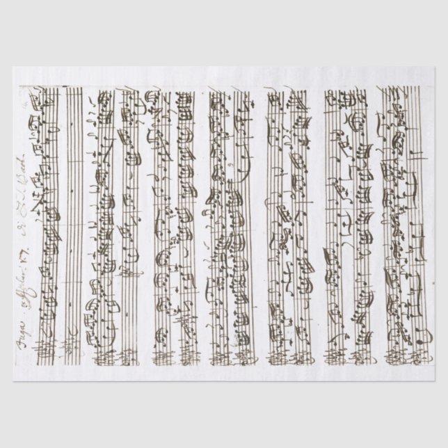 1700 Musikkomposition Handgeschrieben mit Hinweis Seidenpapier (Vorderseite)