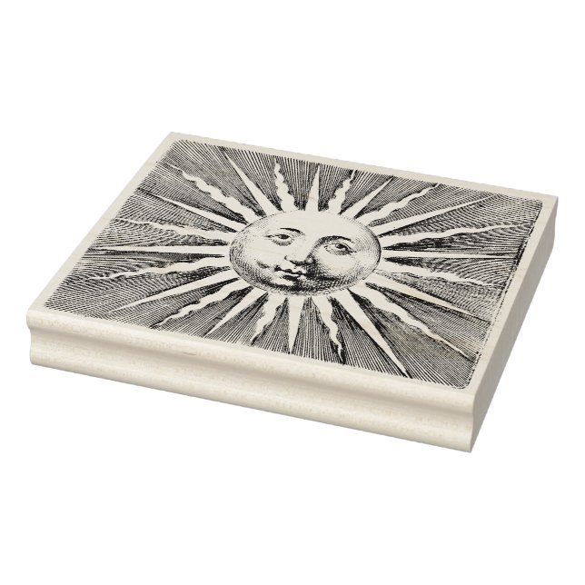 1700 Sonne mit Gesicht Gummistempel (Stempel)