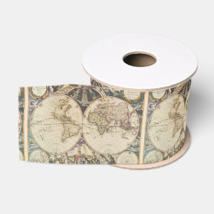 1702 eine neue Karte der Welt Ripsband