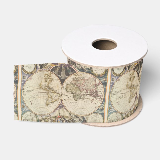 1702 eine neue Karte der Welt Ripsband (Spule)