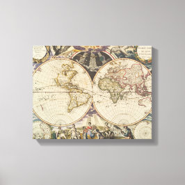 1702 Eine neue Weltkarte Leinwanddruck