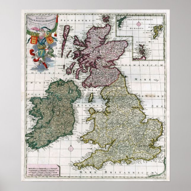 1706 Kindgdoms in England, Schottland und Wales. Poster (Vorne)