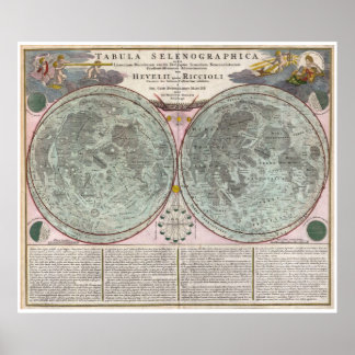 1707 Karte des Mondes Poster