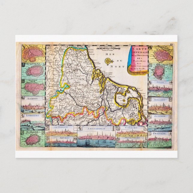 1710 De La Feuille Karte der Niederlande Belgien (Vorderseite)