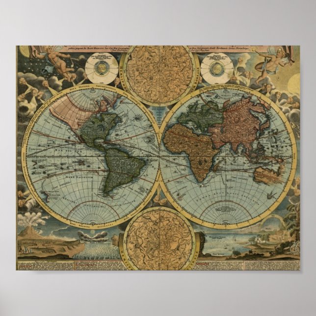 1716 Homann Old World Map Poster (Vorne)
