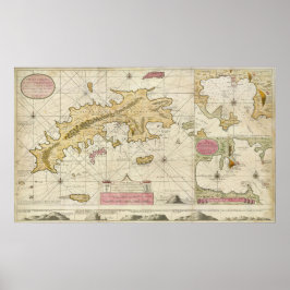 1719 St. Thomas Jungfrau Islands map van Keulen Poster
