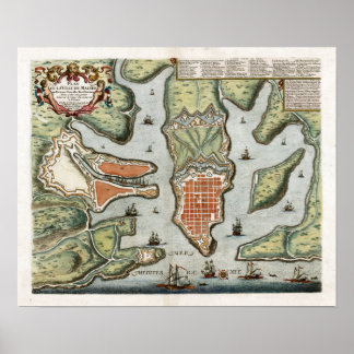 1725 Malta Map Poster