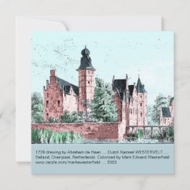 1729 A. de Haen Dutch Kasteel WESTERVELT Card