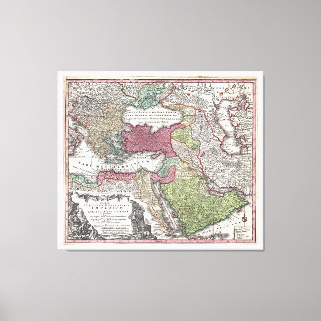 1730 Seutter Karte der Türkei (Osmanisches Reich) Leinwanddruck (Vorderseite)
